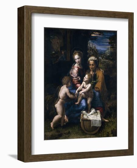 The Holy Family with John the Baptist and Saint Elizabeth (La Perl)-Raphael-Framed Giclee Print