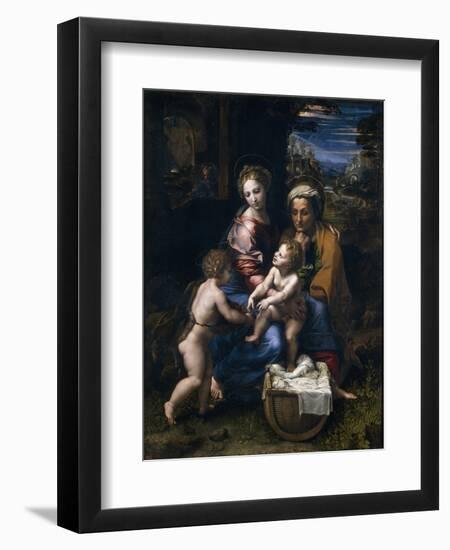 The Holy Family with John the Baptist and Saint Elizabeth (La Perl)-Raphael-Framed Giclee Print