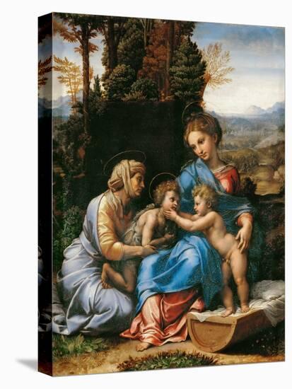 The Holy Family with John the Baptist as a Boy and Saint Elizabeth (La Petite Sainte Famill)-Giulio Romano-Stretched Canvas