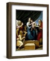 The Holy Family with Raphael, Tobias and Saint Jerome, or the Virgin with a Fish, 1513-1514-Raphael-Framed Giclee Print