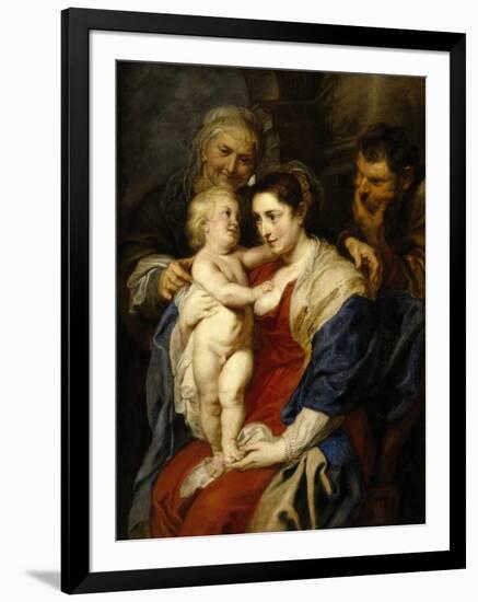 The Holy Family with Saint Ann, Ca. 1630-Peter Paul Rubens-Framed Giclee Print