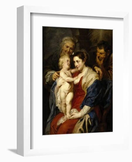 The Holy Family with Saint Ann, Ca. 1630-Peter Paul Rubens-Framed Giclee Print