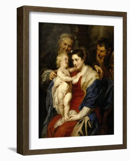 The Holy Family with Saint Ann, Ca. 1630-Peter Paul Rubens-Framed Giclee Print