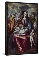 The Holy Family with Saint Anne and John the Baptist as Child', ca. 1600, Oil on canvas-Doménikos Theotokópoulo "El Greco"-Framed Poster