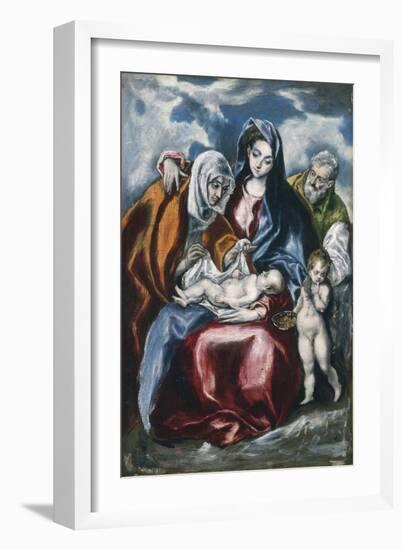 The Holy Family with Saint Anne and the Infant John the Baptist, C.1595-1600-El Greco-Framed Giclee Print