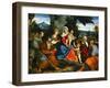 The Holy Family with Saint Francis, Saint Anthony, Mary Magdalen, John Baptist and Elisabeth-Paolo Veronese-Framed Giclee Print