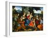 The Holy Family with Saint Francis, Saint Anthony, Mary Magdalen, John Baptist and Elisabeth-Paolo Veronese-Framed Giclee Print