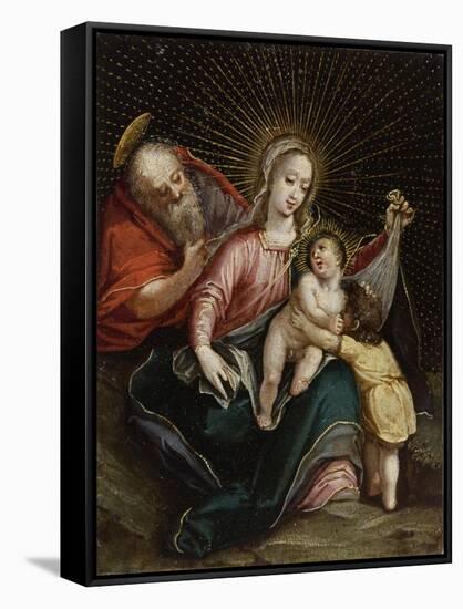 The Holy Family with Saint John the Baptist,18th century-South American School-Framed Stretched Canvas