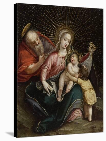 The Holy Family with Saint John the Baptist,18th century-South American School-Stretched Canvas