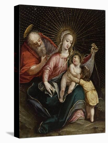 The Holy Family with Saint John the Baptist,18th century-South American School-Stretched Canvas