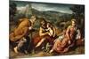 The Holy Family with Saint John the Baptist in a Landscape, 1545-50-Paris Bordone-Mounted Giclee Print