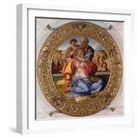 The Holy Family with Saint John (Tondo Doni), C. 1503-04-Michelangelo-Framed Giclee Print