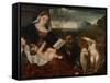 The Holy Family with Saint John-Tiziano Vecelli Titian-Framed Stretched Canvas