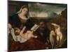 The Holy Family with Saint John-Tiziano Vecelli Titian-Mounted Giclee Print