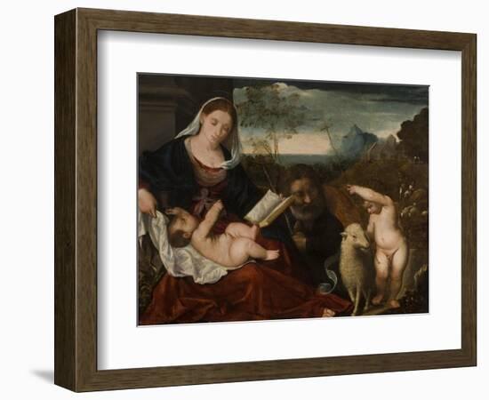 The Holy Family with Saint John-Tiziano Vecelli Titian-Framed Giclee Print