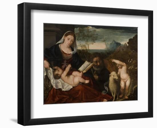 The Holy Family with Saint John-Tiziano Vecelli Titian-Framed Giclee Print