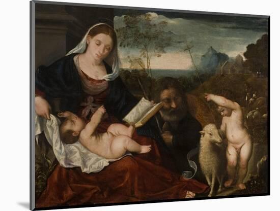 The Holy Family with Saint John-Tiziano Vecelli Titian-Mounted Giclee Print