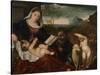 The Holy Family with Saint John-Tiziano Vecelli Titian-Stretched Canvas