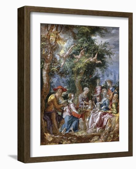 The Holy Family with Saints and Angels-Joachim Wtewael-Framed Giclee Print