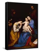 The Holy Family with Saints Anne and Catherine of Alexandria, 1648-Jusepe de Ribera-Framed Stretched Canvas