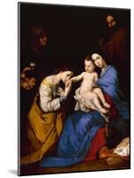 The Holy Family with Saints Anne and Catherine of Alexandria, 1648-Jusepe de Ribera-Mounted Giclee Print