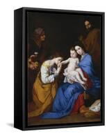 The Holy Family with Saints Anne and Catherine of Alexandria, 1648-Jusepe de Ribera-Framed Stretched Canvas