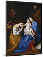 The Holy Family with Saints Anne and Catherine of Alexandria, 1648-Jusepe de Ribera-Mounted Giclee Print