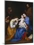 The Holy Family with Saints Anne and Catherine of Alexandria, 1648-Jusepe de Ribera-Mounted Giclee Print