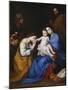 The Holy Family with Saints Anne and Catherine of Alexandria, 1648-Jusepe de Ribera-Mounted Giclee Print