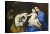 The Holy Family with Saints Anne and Catherine of Alexandria-Jusepe de Ribera-Stretched Canvas