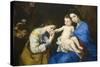 The Holy Family with Saints Anne and Catherine of Alexandria-Jusepe de Ribera-Stretched Canvas