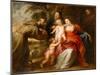 The Holy Family with Saints Francis and Anne and the Infant Saint John the Baptist, c.1635-Peter Paul Rubens-Mounted Giclee Print