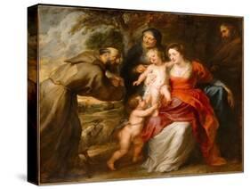 The Holy Family with Saints Francis and Anne and the Infant Saint John the Baptist, c.1635-Peter Paul Rubens-Stretched Canvas