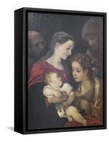 The Holy Family with Saints Francis and Catherine of Alexandria, C.1589-92-Lodovico Carracci-Framed Stretched Canvas