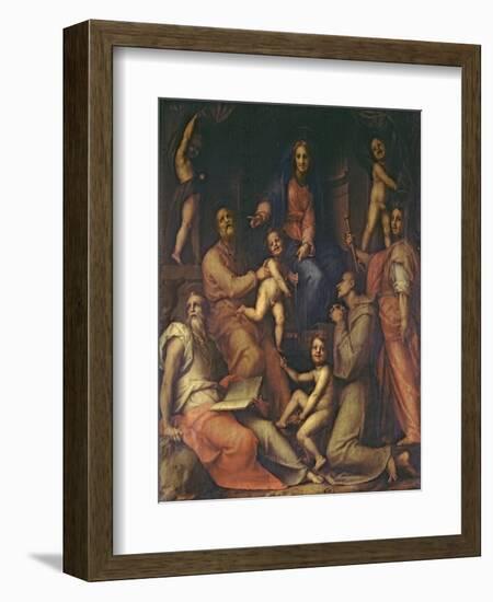 The Holy Family with Saints-Jacopo da Carucci Pontormo-Framed Giclee Print