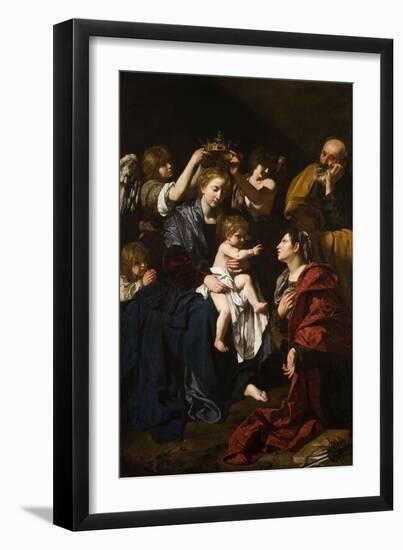 The Holy Family With Santa Catalina, 1617-1619, Italian School-Bartolomeo Cavarozzi-Framed Giclee Print