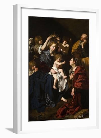 The Holy Family With Santa Catalina, 1617-1619, Italian School-Bartolomeo Cavarozzi-Framed Giclee Print