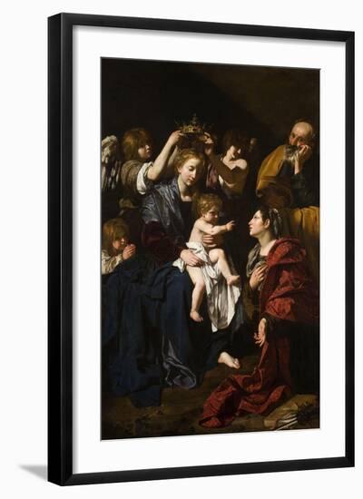 The Holy Family With Santa Catalina, 1617-1619, Italian School-Bartolomeo Cavarozzi-Framed Giclee Print