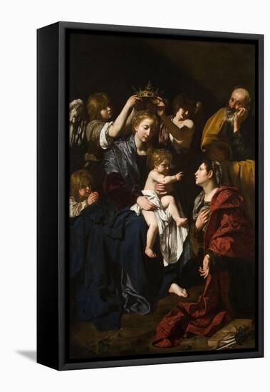 The Holy Family With Santa Catalina, 1617-1619, Italian School-Bartolomeo Cavarozzi-Framed Stretched Canvas