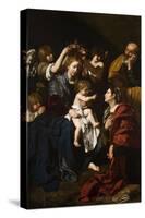 The Holy Family With Santa Catalina, 1617-1619, Italian School-Bartolomeo Cavarozzi-Stretched Canvas