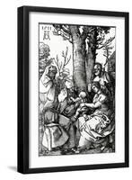 The Holy Family with St. Anne and St. Joachim, 1511 (Woodcut)-Albrecht Dürer-Framed Premium Giclee Print