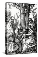 The Holy Family with St. Anne and St. Joachim, 1511 (Woodcut)-Albrecht Dürer-Stretched Canvas