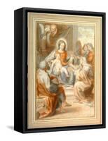 The Holy Family with St. Anne, Attended by Angels and Cherubim-Pietro da Pietri-Framed Stretched Canvas