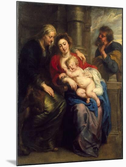 The Holy Family with St. Anne, c.1630-1635-Peter Paul Rubens-Mounted Giclee Print
