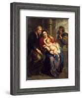 The Holy Family with St. Anne, c.1630-1635-Peter Paul Rubens-Framed Giclee Print