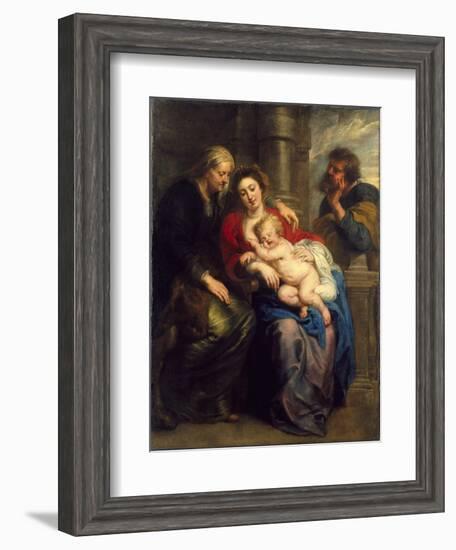 The Holy Family with St. Anne, c.1630-1635-Peter Paul Rubens-Framed Giclee Print