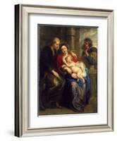 The Holy Family with St. Anne, c.1630-1635-Peter Paul Rubens-Framed Giclee Print