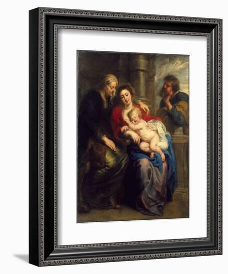 The Holy Family with St. Anne, c.1630-1635-Peter Paul Rubens-Framed Giclee Print