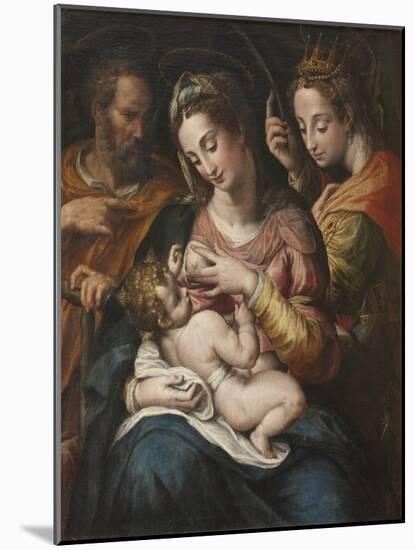 The Holy Family with St Catherine, c.1600-Giulio Cesare Procaccini-Mounted Giclee Print