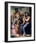 The Holy Family with St. Elizabeth and John the Baptist, 1655-Nicolas Poussin-Framed Giclee Print